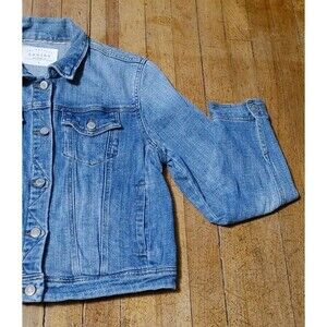 Stitch Fix Eunina Los Angeles Abby Fitted Distressed Denim Jacket Size Large L